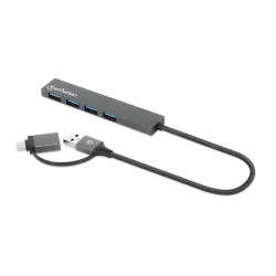 HUB USB Manhattan 181006 - 4 Puertos - USB 3.2 - 181006 HUB USB Manhattan 181006 - 4 Puertos - USB 3.2 - 181006