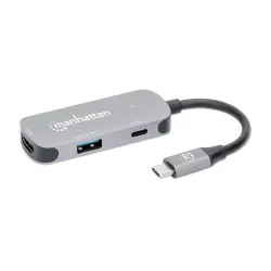 Docking Station Manhattan 190299 - USB/HDMI/DisplayPort - Gris - 190299 Docking Station Manhattan 190299 - USB/HDMI/DisplayPort - Gris - 190299