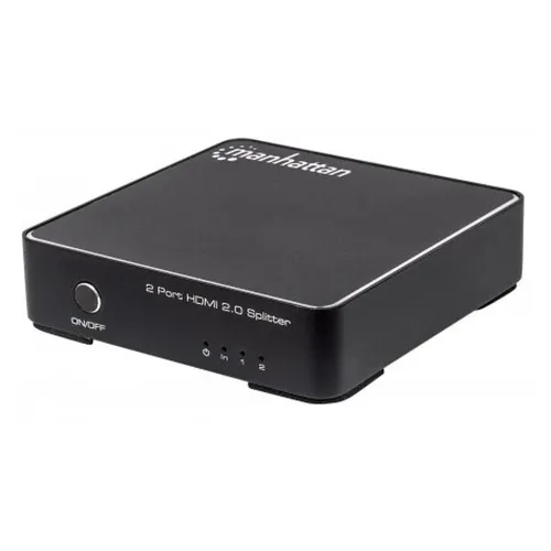 Divisor de vídeo Manhattan 207591 - HDMI - 2 puertos - Negro - 207591