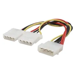 Extensión para Fuente de Poder Manhattan - Molex 4 Pines - 2x Molex - 20 cm - 301503 Extensión para Fuente de Poder Manhattan - Molex 4 Pines - 2x Molex - 20 cm - 301503