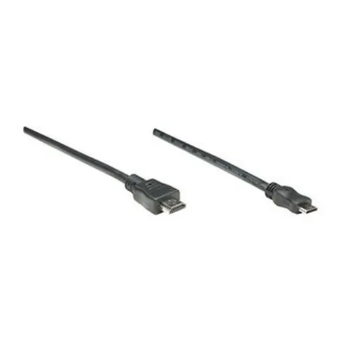 Cable HDMI de Alta Velocidad Manhattan - Mini HDMI Macho a HDMI Macho - 1.8mts - Negro - BULK - 304955 Cable HDMI de Alta Velocidad Manhattan - Mini HDMI Macho a HDMI Macho - 1.8mts - Negro - BULK - 304955