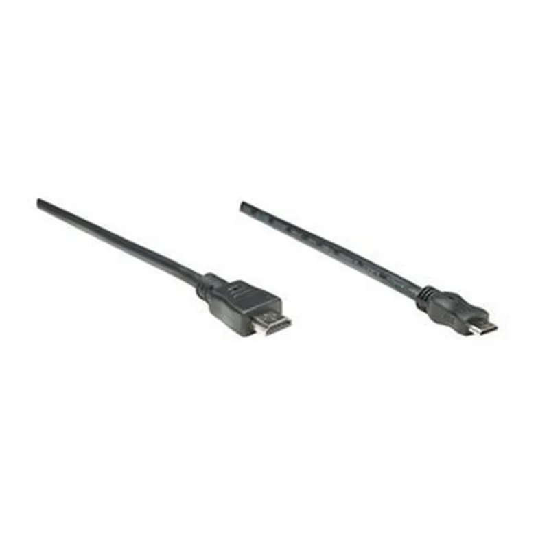 Cable HDMI de Alta Velocidad Manhattan - Mini HDMI Macho a HDMI Macho - 1.8mts - Negro - BULK - 304955
