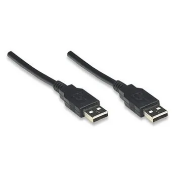 Cable USB 2.0 Manhattan A-A 1.8 metros - Negro - 306089