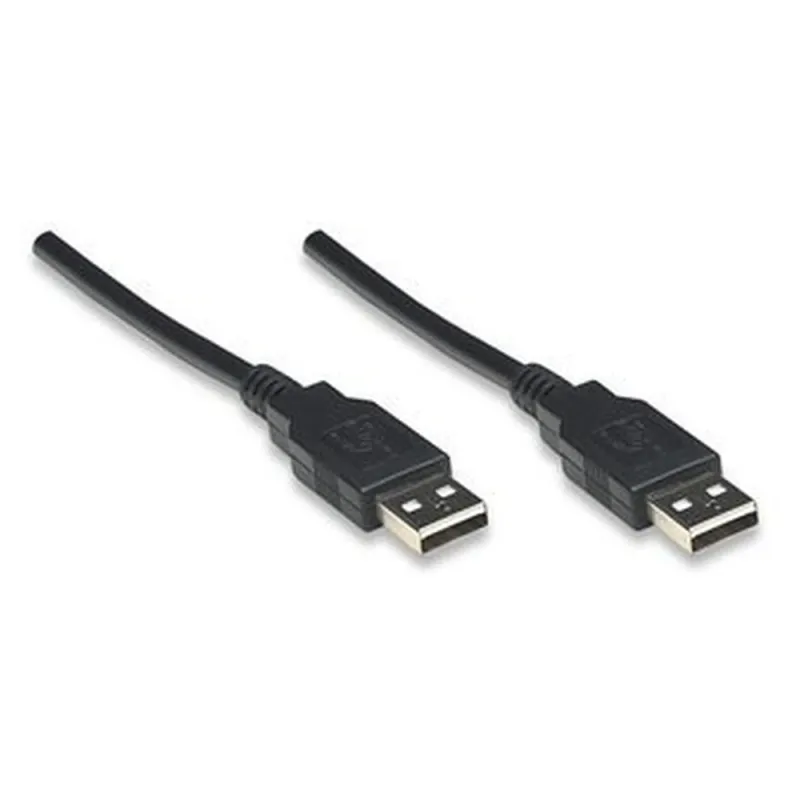 Cable USB 2.0 Manhattan A-A 1.8 metros - Negro - 306089