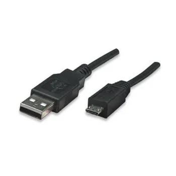 Cable USB 307161 Manhattan - USB 2.0 - A-micro B - 1m - Negro - 307161