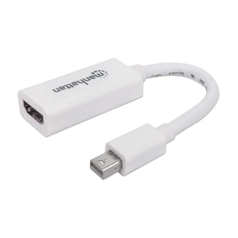 Adaptador Manhattan - Mini-DisplayPort a HDMI - Blanco - En Bolsa - 322461