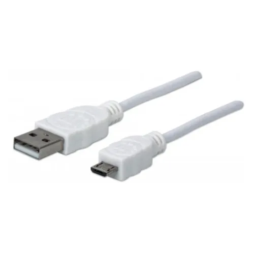 Cable USB Manhattan - USB 2.0 - A-micro B - 1.8m - Blanco - 324069 Cable USB Manhattan - USB 2.0 - A-micro B - 1.8m - Blanco - 324069