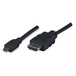 Cable Manhattan Video HDMI Macho a HDMI Micro Macho - 2Mts - Negro - 324427 Cable Manhattan Video HDMI Macho a HDMI Micro Macho - 2Mts - Negro - 324427