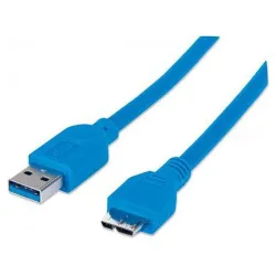 Cable Manhattan USB 3.0 A Macho / Micro B Macho - 2.0Mts - Azul - 325424 Cable Manhattan USB 3.0 A Macho / Micro B Macho - 2.0Mts - Azul - 325424