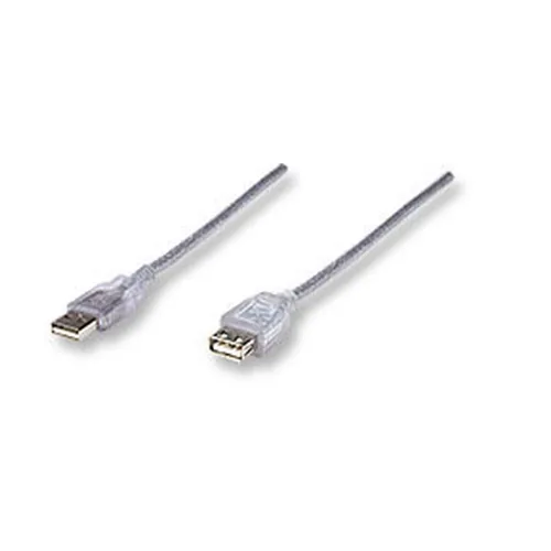 Cable de Extensión Manhattan 336314 - USB 2.0 - 1.8 Metros - Plateado - 336314 Cable de Extensión Manhattan 336314 - USB 2.0 - 1.8 Metros - Plateado - 336314