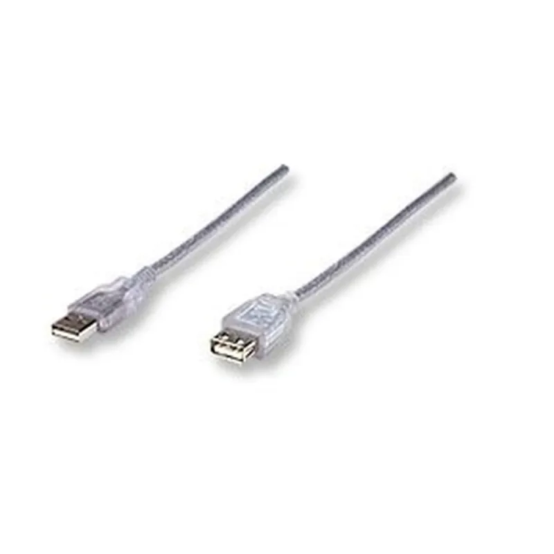 Cable de Extensión Manhattan 340496 - USB 2.0 - 3m - Plata - 340496