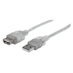 Cable de Extensión Manhattan USB 2.0 de Alta Velocidad - Macho a Hembra - 4.5 metros - Plateado - 340502 Cable de Extensión Manhattan USB 2.0 de Alta Velocidad - Macho a Hembra - 4.5 metros - Plateado - 340502