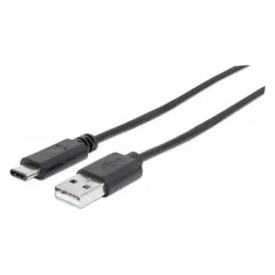 Cable Manhattan 353298 - 1m - USB A / USB C - Negro - 353298 Cable Manhattan 353298 - 1m - USB A / USB C - Negro - 353298