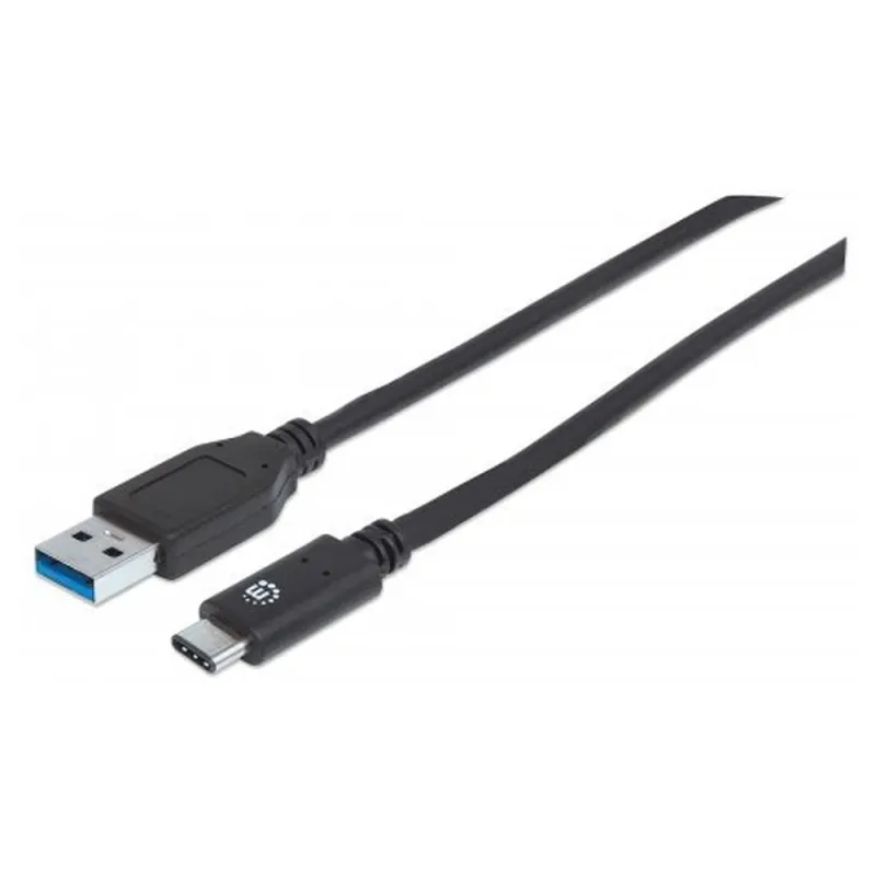 Cable Manhattan 353373 - USB-A a USB-C - 1m - Negro - 353373