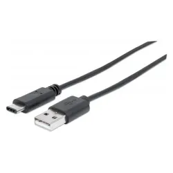 Cable USB Manhattan 354981 - USB A - USB C - 3 M - Negro - 354981 Cable USB Manhattan 354981 - USB A - USB C - 3 M - Negro - 354981