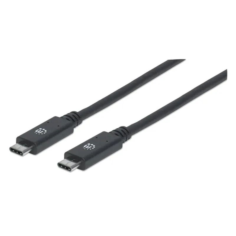 Cable USB Tipo-C Manhattan 355223 - USB-C Macho a USB-C Macho -1 M - Negro - 355223
