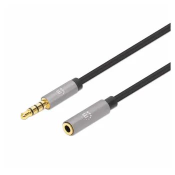 Extensión de Cable Auxiliar Manhattan 356046 - 3.5mm a 3.5mm - Macho a Hembra - 3M - 356046