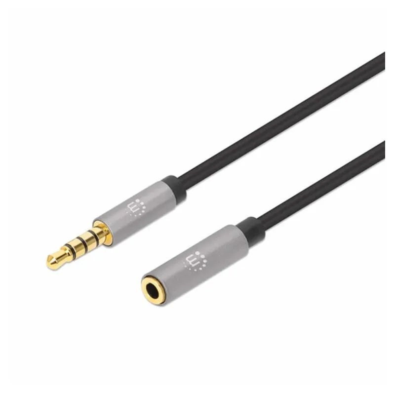 Extensión de Cable Auxiliar Manhattan 356046 - 3.5mm a 3.5mm - Macho a Hembra - 3M - 356046