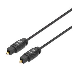 Cable de Audio Digital Óptico Manhattan 356077 - Toslink - Macho - 2m - Negro - 356077 Cable de Audio Digital Óptico Manhattan 356077 - Toslink - Macho - 2m - Negro - 356077