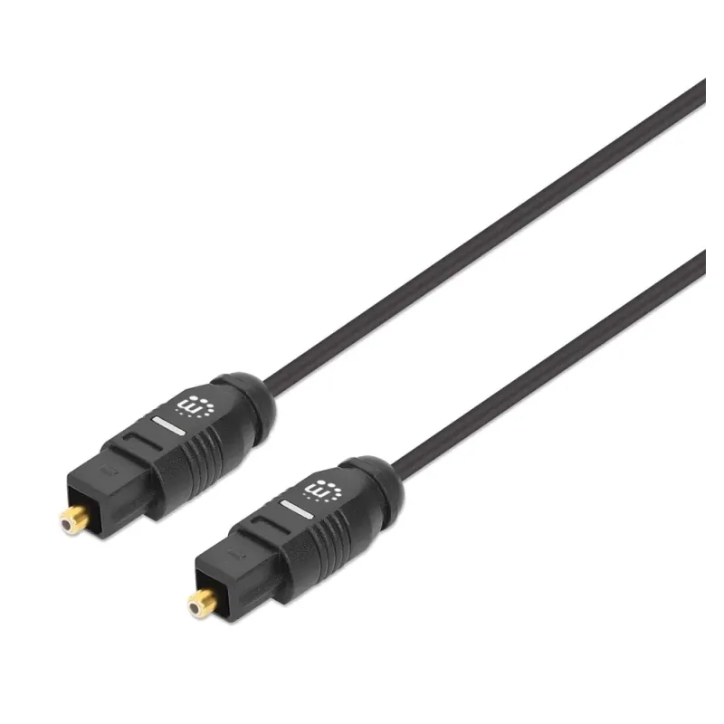 Cable de Audio Digital Óptico Manhattan 356077 - Toslink - Macho - 2m - Negro - 356077