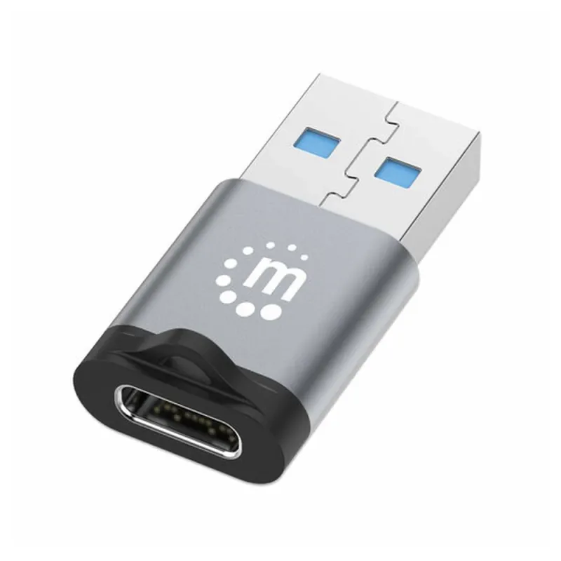 Adaptador USB Manhattan - USB-C a USB-A - Gris Espacial - 356305