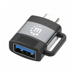 Adaptador USB Manhattan 356312 - USB-A a USB-C - Negro con Gris Espacial - 356312 Adaptador USB Manhattan 356312 - USB-A a USB-C - Negro con Gris Espacial - 356312