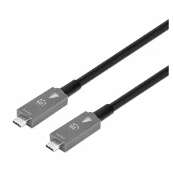 Cable USB C Macho Manhattan - USB C Macho - 7.5 Metros - Gris/Negro - 356442 Cable USB C Macho Manhattan - USB C Macho - 7.5 Metros - Gris/Negro - 356442