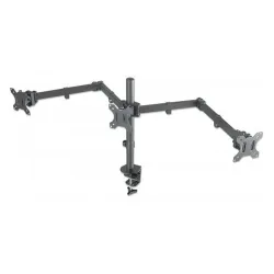 Soporte Manhattan 461658 - 13" a 27" - Soporta 7Kg - Para 3 Monitores - Movimiento Articulado - 461658 Soporte Manhattan 461658 - 13" a 27" - Soporta 7Kg - Para 3 Monitores - Movimiento Articulado - 461658