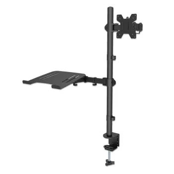 Soporte de Escritorio Manhattan 462136 - 13" a 32" - Soporta 8kg - Para un Monitor y una Laptop  - 462136