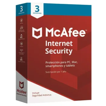 Antivirus McAfee Internet Security - 3 Dispositivos - 1 Año - Caja - MIS00LNR3RP1