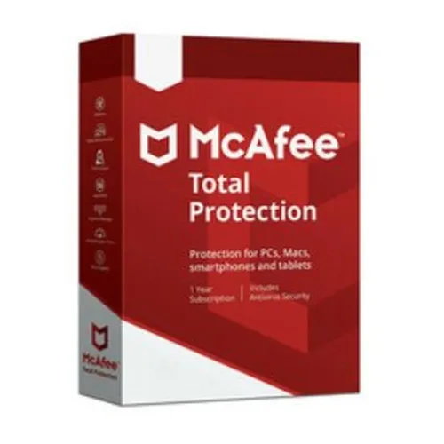 Antivirus McAfee Total Protection - 10 Dispositivos - 1 Año - Caja - MTP00LNRXRDA Antivirus McAfee Total Protection - 10 Dispositivos - 1 Año - Caja - MTP00LNRXRDA