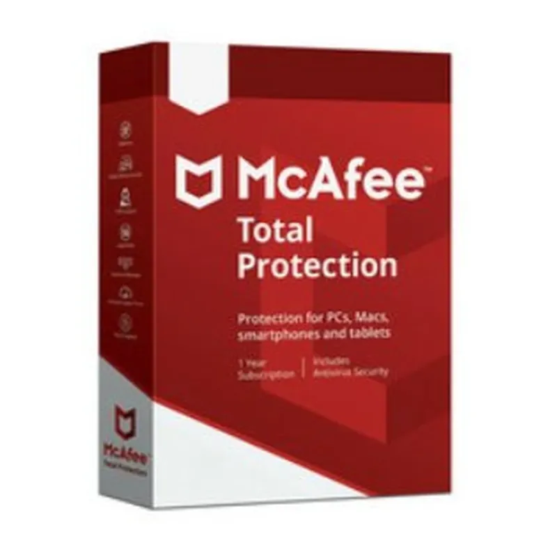 Antivirus McAfee Total Protection - 10 Dispositivos - 1 Año - Caja - MTP00LNRXRDA