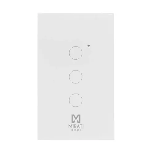 Apagador de Pared Inteligente MIRATI HOME M3SI2 - Wi-Fi - 3 Apagadores Touch - M3SI2 Apagador de Pared Inteligente MIRATI HOME M3SI2 - Wi-Fi - 3 Apagadores Touch - M3SI2