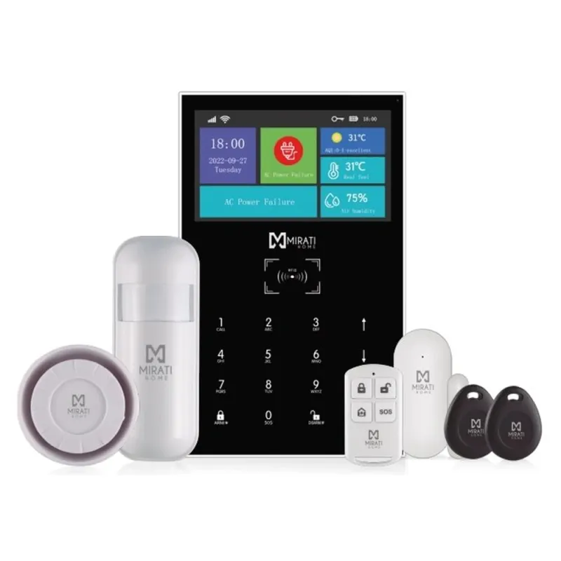 Kit de Seguridad MIRATI HOME MKA-01 - Panel - Sirena - Detector de Movimiento - Tag RFID - Control Remoto - Sensor de Puerta/Ventana - MKA-01