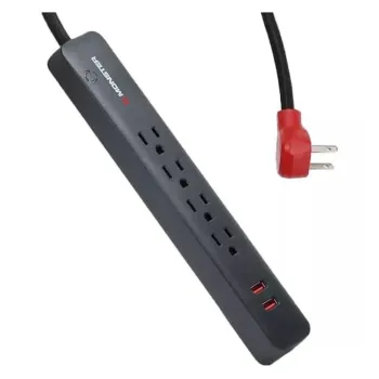 Supresor de Picos Monster Cable 2MNAC0250B0L2 - 4 Contactos - 2x USB - 600 Joules - 2MNAC0250B0L2
