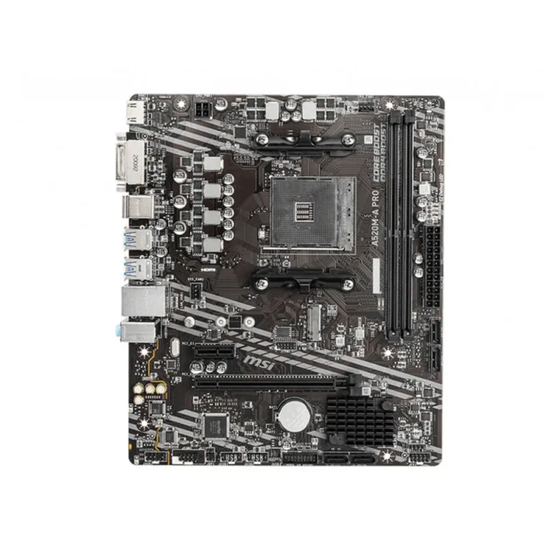 Tarjeta Madre MSI A520M-A PRO - Socket AM4 - 2xDDR4 - 1866/3200MHz - HDMI - DVI-D - M.2 - USB 2.0/3.2 - Micro ATX - A520M-A PRO