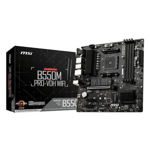Tarjeta Madre MSI B550M PRO-VDH WIFI - Socket AM4 - 4xDDR4 - 1866/4400 MHz - HDMI - VGA - M.2 - USB 2.0/3.2 - Micro ATX - B550M PRO-VDH WIFI Tarjeta Madre MSI B550M PRO-VDH WIFI - Socket AM4 - 4xDDR4 - 1866/4400 MHz - HDMI - VGA - M.2 - USB 2.0/3.2 - Micro ATX - B550M PRO-VDH WIFI