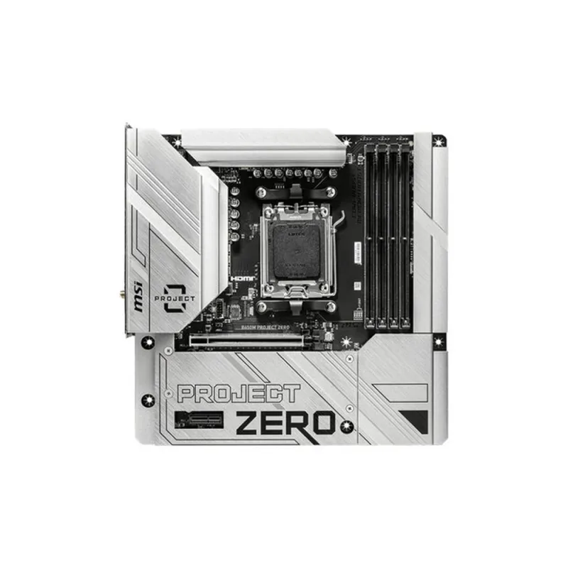Tarjeta Madre MSI B650M PROJECT ZERO - Socket AM5 - 4xDDR5 - 4800/6400/7600MHz - HDMI - DisplayPort - USB 2.0/3.2 - Micro ATX - B650M PROJECT ZERO