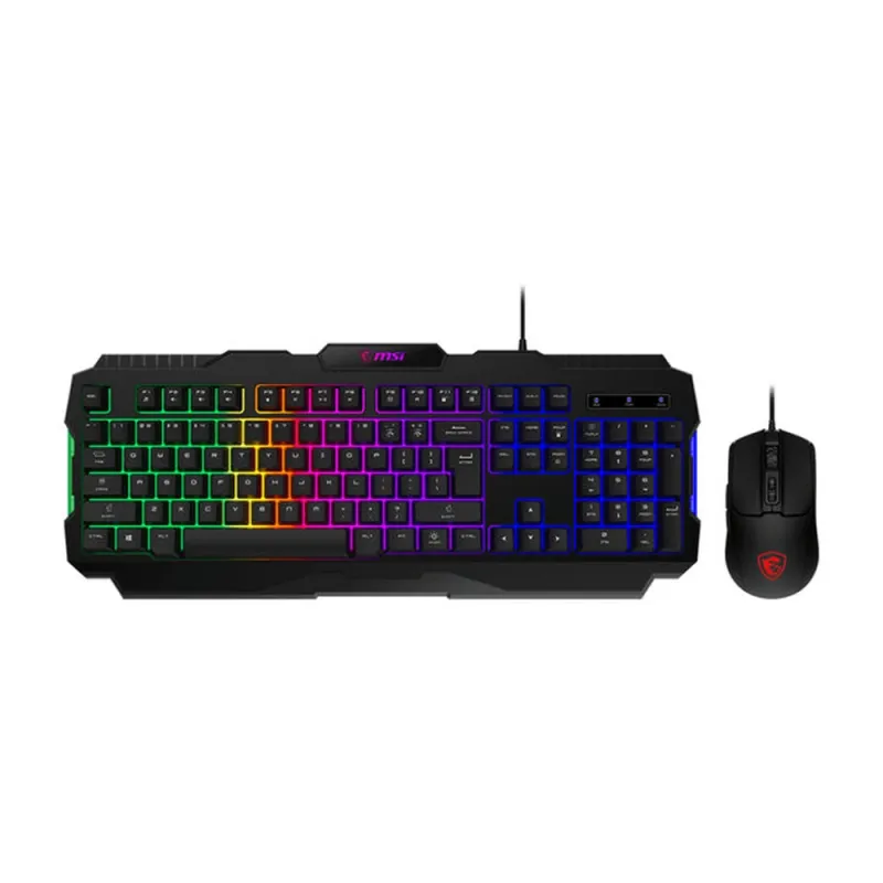 Kit Gamer MSI FORGE GK100 COMBO US - Teclado - Mouse - RGB - Alámbrico - Inglés - FORGE GK100 COMBO US