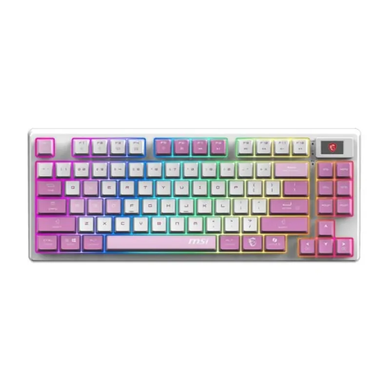Teclado Gamer MSI Forge GK600 TKL Wireless Violet - Inalámbrico - RGB - USB 2.0 - Mecánica lineal - FORGE GK600 TKL WIRELESS VIOLET