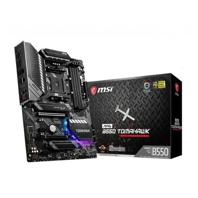 Tarjeta Madre MSI MAG B550 TOMAHAWK - Socket AM4 - 4xDDR4 - 2133/3200/5100(OC) MHz - HDMI - DisplayPort - M.2 - USB 2.0/3.2 - ATX  - MAG B550 TOMAHAWK