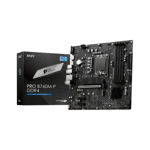 Tarjeta Madre MSI PRO B760M-P DDR4 - Socket 1700 - 4x DDR4 - 2133/3200/4800(OC)MHz - HDMI - DisplayPort - VGA - USB 2.0/3.2 - Micro ATX - PRO B760M-P DDR4 Tarjeta Madre MSI PRO B760M-P DDR4 - Socket 1700 - 4x DDR4 - 2133/3200/4800(OC)MHz - HDMI - DisplayPort - VGA - USB 2.0/3.2 - Micro ATX - PRO B760M-P DDR4