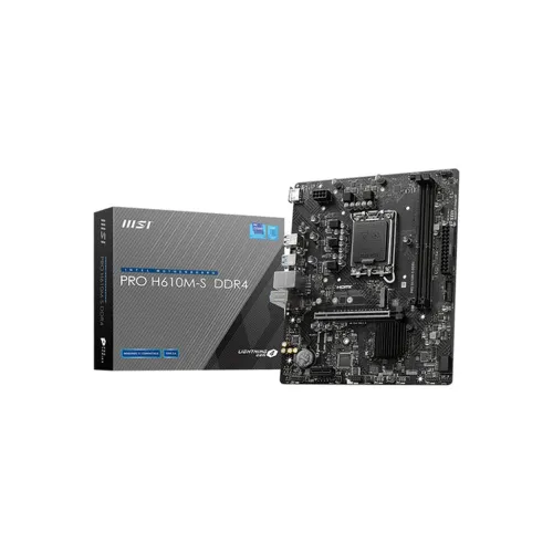 Tarjeta Madre MSI PRO H610M-S DDR4 - Socket LGA 1700 - 2xDDR4 - 1886/2800/3200 MHz - HDMI - USB 2.0 - Micro ATX - PRO H610M-S DDR4