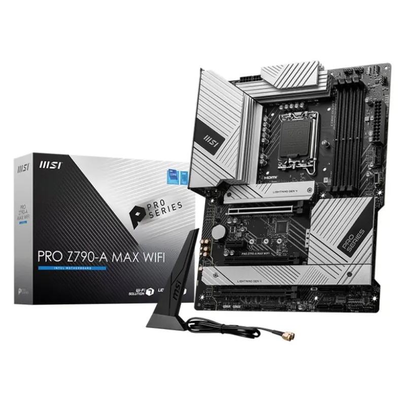 Tarjeta Madre MSI PRO Z790-A MAX WIFI - Socket 1700 - 4xDDR5 - 4800/5600/7800+(OC)MHz - HDMI - DisplayPort - USB 2.0/3.2 - ATX - PRO Z790-A MAX WIFI