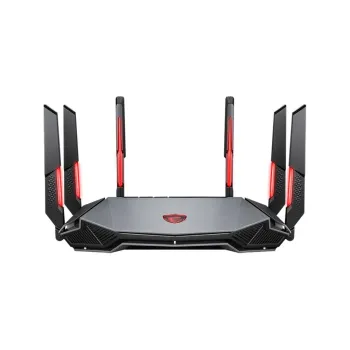 Router MSI RadiX AXE6600 - 2.4/5/6GHz - 574/1201/4804Mbps - 4x RJ-45 - 6 Antenas - RGB - RADIX AXE6600