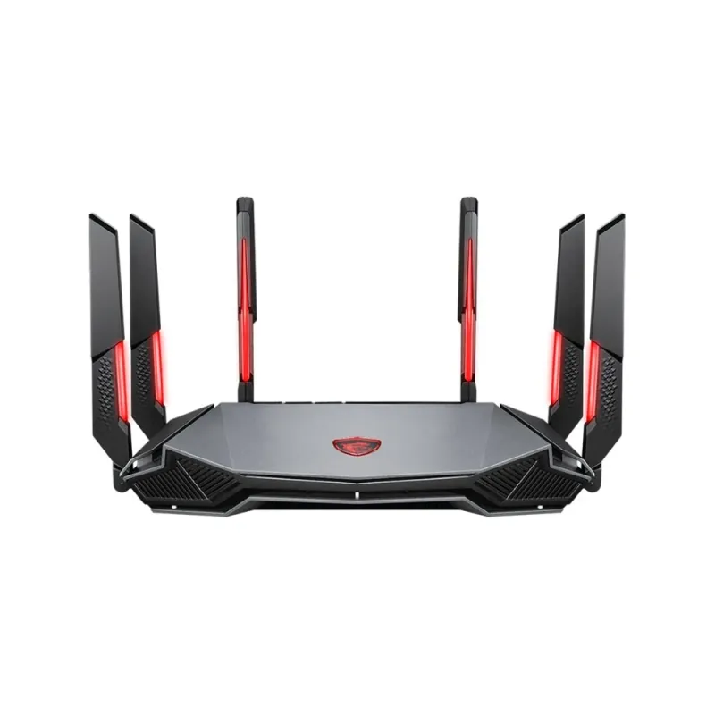 Router MSI RadiX AXE6600 - 2.4/5/6GHz - 574/1201/4804Mbps - 4x RJ-45 - 6 Antenas - RGB - RADIX AXE6600