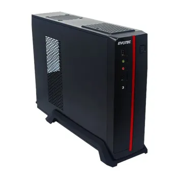 Gabinete Evotec Viena Slim - M-ATX - Fuente 600W - Negro/Rojo - EV-1011