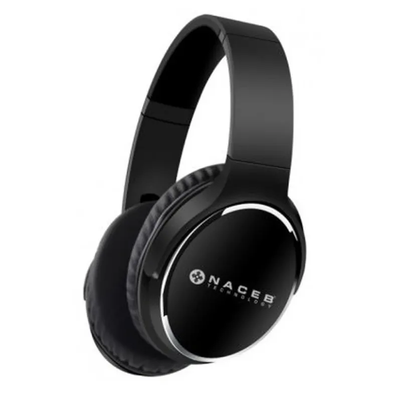 Audífonos Naceb Fornax NA-0308N - Micrófono - Bluetooth - Radio AM / FM - Plegables - Negro - NA-0308N