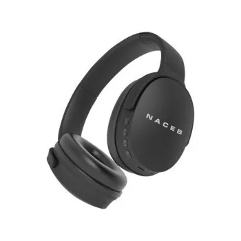 Audífonos Naceb BOLT - Inalámbrico - Micrófono  - Bluetooth - Radio AM/FM - Negro - NA-0319