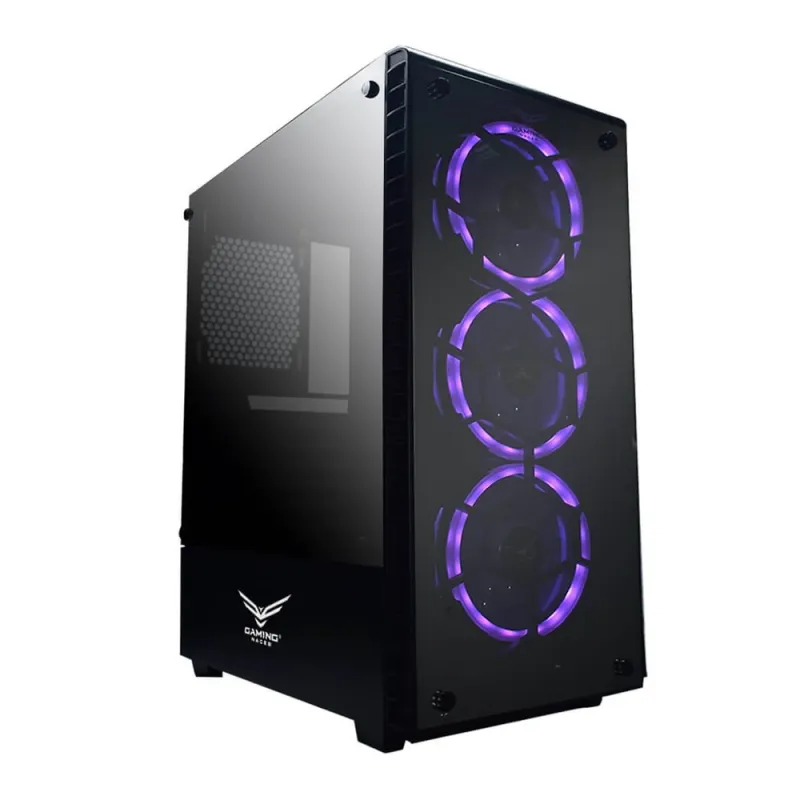 Gabinete Gamer Naceb Hydra - ATX - 3x Ventilador Frontal - Panel Lateral - RGB - NA-0602
